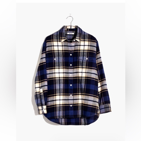 Madewell Tops - Madewell Flannel Flap-Pocket Oversized Ex-Boyfriend Shirt in Coltrane Plaid